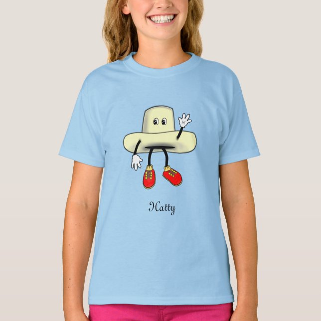 Happy Hat Cartoon T-Shirt (Front)