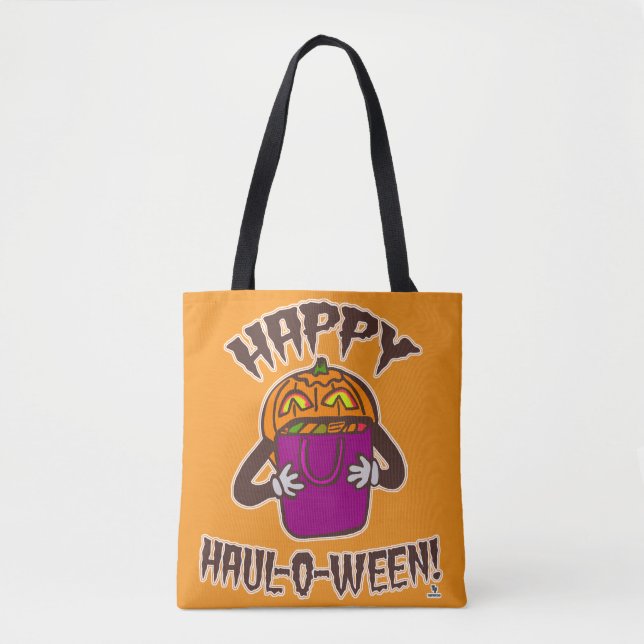 Happy Haul-o-ween Fun Orange Black Shop Halloween  Tote Bag (Front)