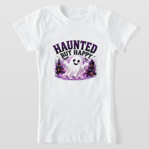 🎃 Happy Haunted Ghost Halloween Saying 👻 T-Shirt