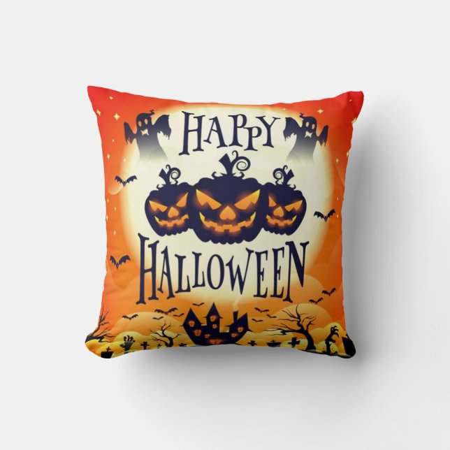 Happy Haunted Halloween Cushion (Front)