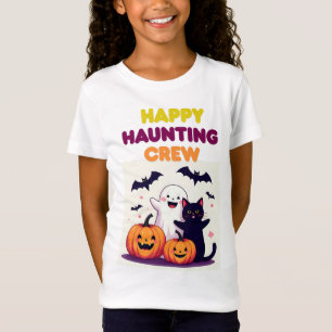 Happy Haunting Crew Kids Halloween T-Shirt – Cute