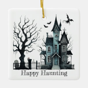 Happy Haunting Customise Ceramic Ornament