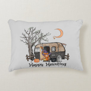 Happy Haunting   Halloween Camper   Spooky Witch Decorative Cushion
