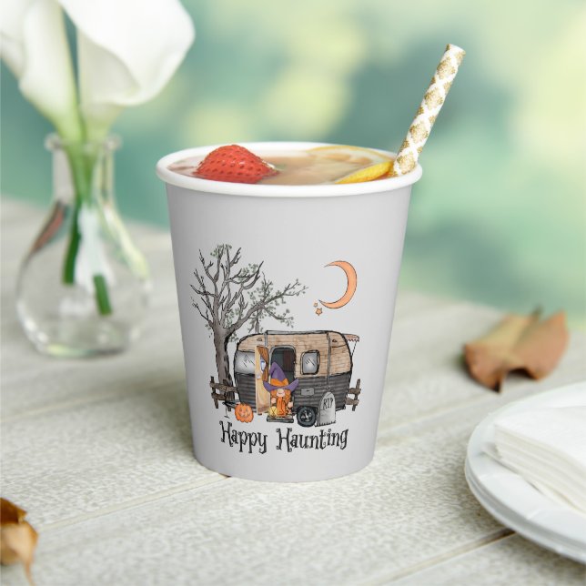 Happy Haunting | Halloween Camper | Spooky Witch Paper Cups (Insitu)