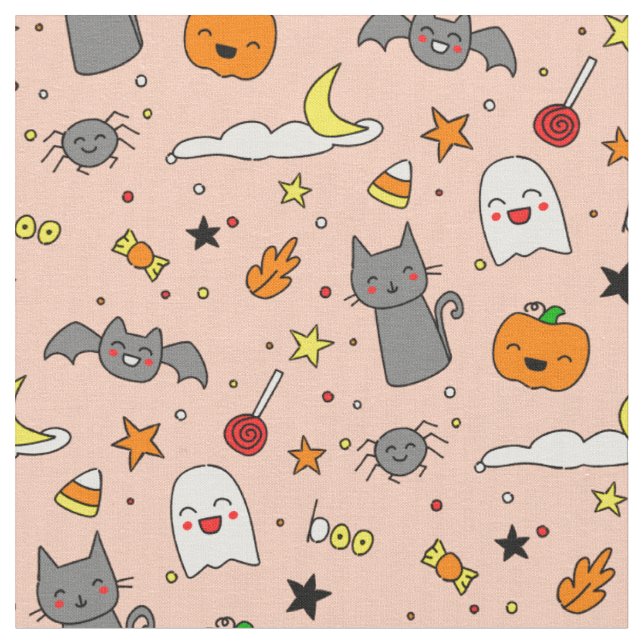Happy Haunting Halloween Fabric (Close Up)