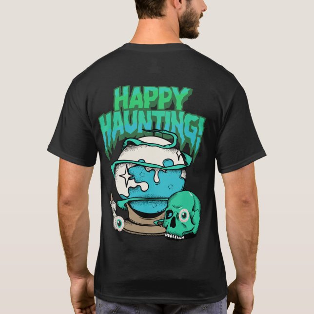 "Happy Haunting" Halloween T-Shirt – Fun & Spooky  (Back)