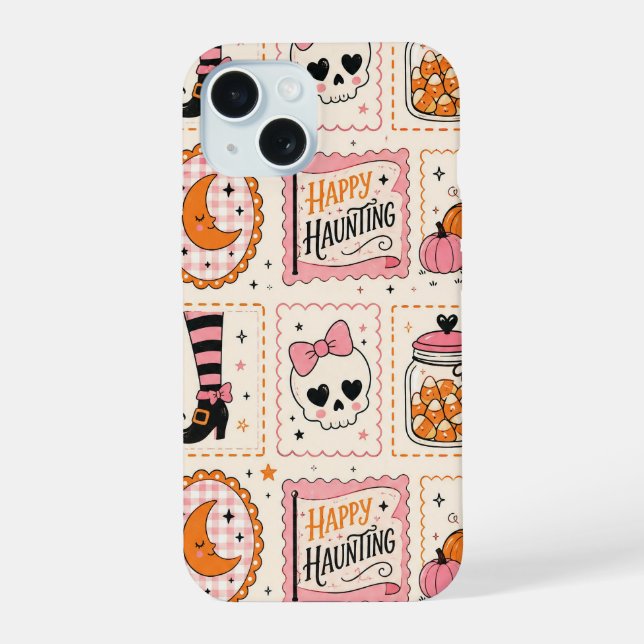 Happy Haunting Pink Skull Stamp Case (Back)