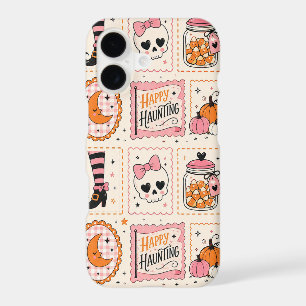 Happy Haunting Pink Skull Stamp Case
