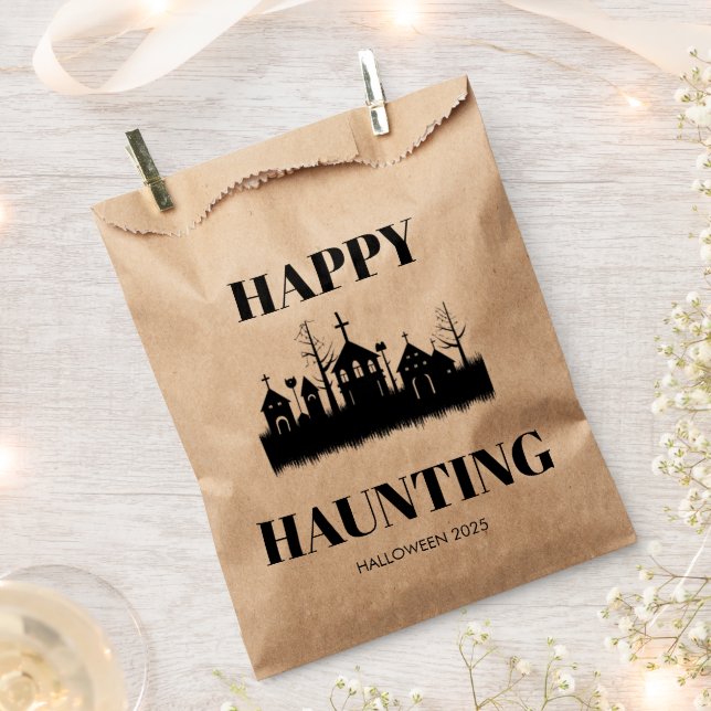 Happy Haunting | Spooky Halloween Candy Favour Bag (Clipped)