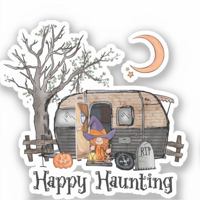 Happy Haunting – Spooky Witch and Camper Van (Front)