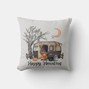 Happy Haunting – Spooky Witch and Camper Van Cushion
