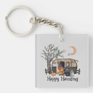 Happy Haunting – Spooky Witch and Camper Van Key Ring