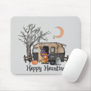 Happy Haunting – Spooky Witch and Camper Van Mouse Mat
