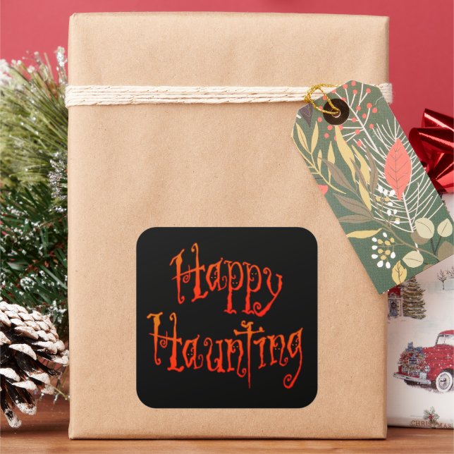 Happy Haunting Square Sticker (Holiday)