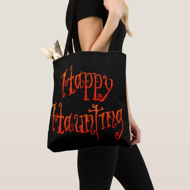 Happy Haunting Tote Bag (Close Up)
