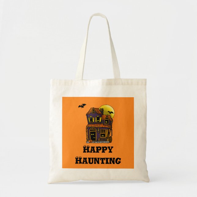 Happy Haunting Trick or Treat Canvas Tote Bag (Front)