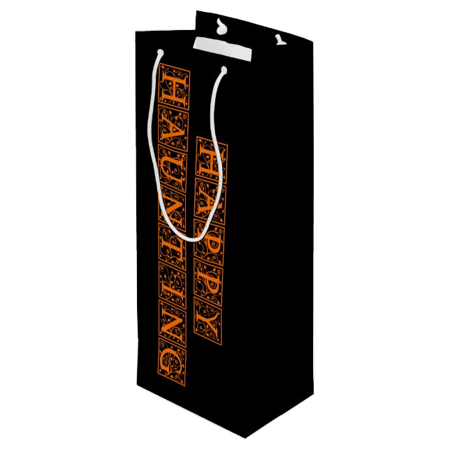 Happy Haunting Wine Gift Bag (Back Angled)