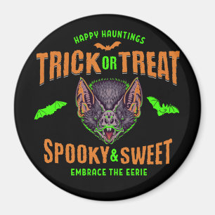 Happy Hauntings Trick or Treat Halloween Bats Magnet