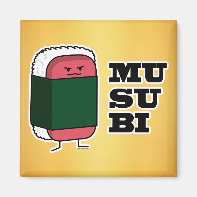 Happy Hawaiian Musubi Sushi Nori Magnet (Front)
