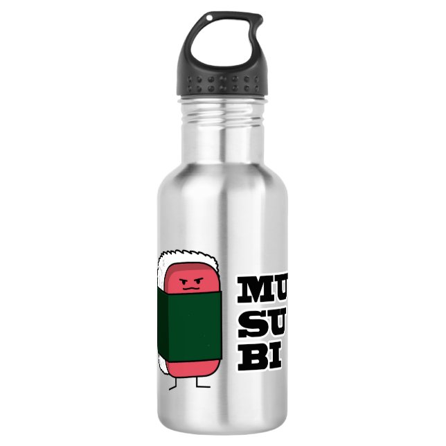 Happy Hawaiian Musubi Sushi Nori seaweed 532 Ml Water Bottle (Front)