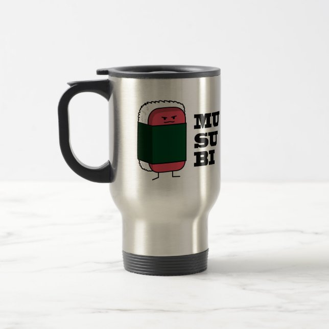 Happy Hawaiian Musubi Sushi Nori seaweed Travel Mug (Left)
