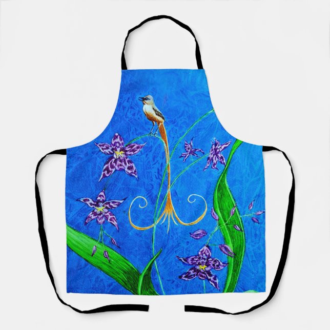 Happy Hawaiian Orchid Bird Apron (Front)