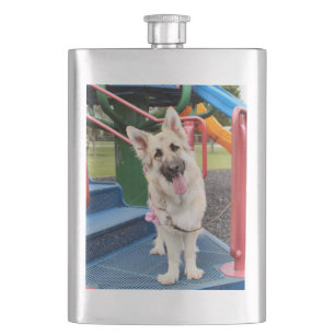 Happy head tilt hip flask