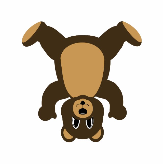 Happy Headstand Brown Bear Photo Sculpture Decoration (Front)