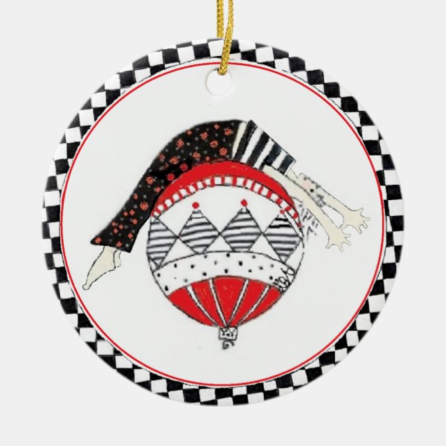 Happy Healthy Balanced Pilates Holiday Ceramic Tree Decoration (Front)