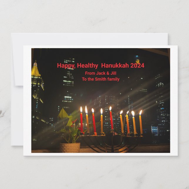Happy, Healthy Hanukkah 2024 Card (Front)