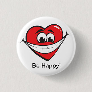 Happy Heart 3 Cm Round Badge