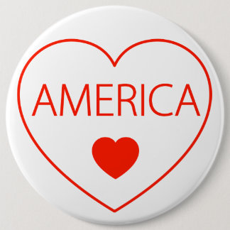 Happy Heart  America 6 Cm Round Badge