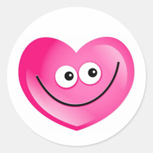 Happy Heart Classic Round Sticker