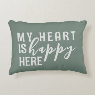 Happy Heart Cotton Accent Pillow