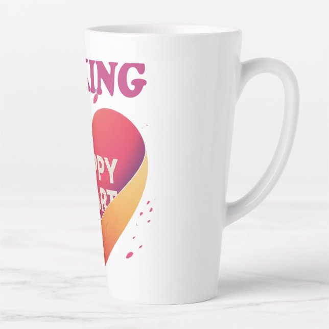 Happy Heart Design Latte Mug (Right)