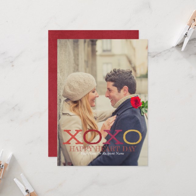 Happy Heart Flat Card 5x7 (Front/Back In Situ)