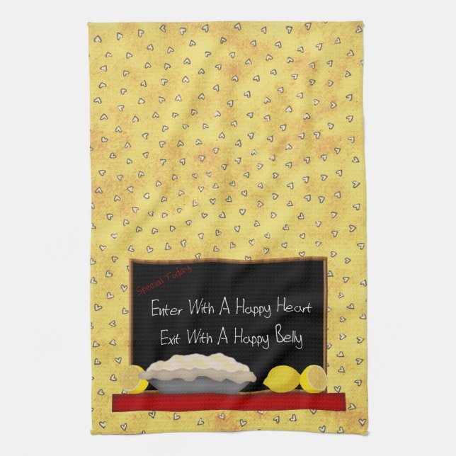 Happy Heart Happy Belly Kitchen Towel (Vertical)