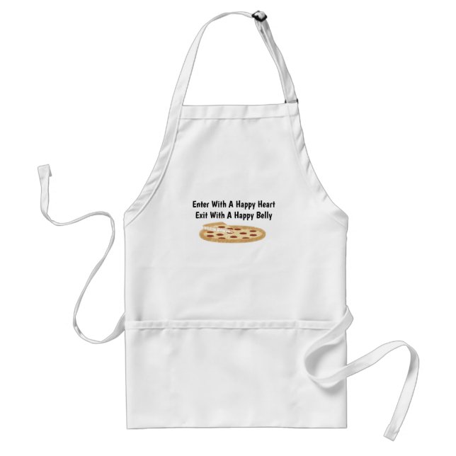 Happy Heart Happy Belly Pizza Apron (Front)