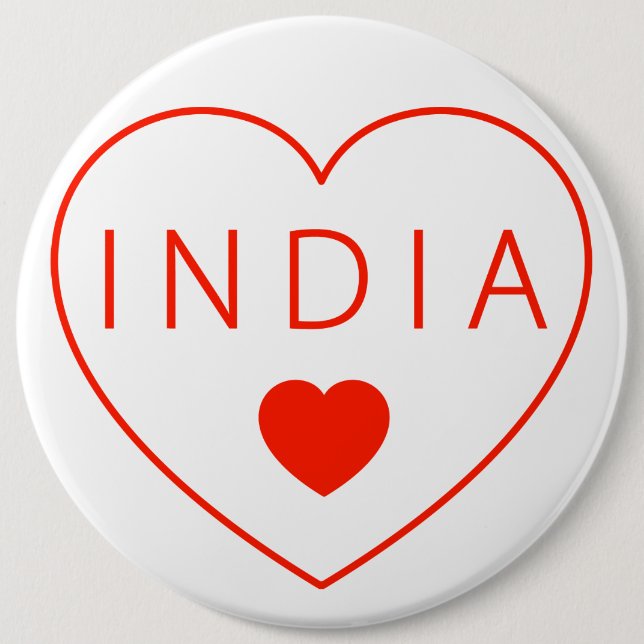 Happy Heart  India 6 Cm Round Badge (Front)