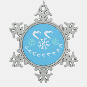 Happy Heart Snowflake Ornament 