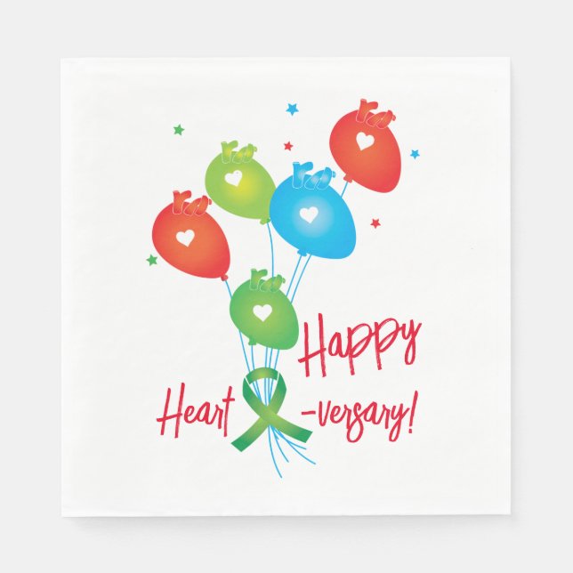 Happy Heart-versary Balloons Napkin (Front)