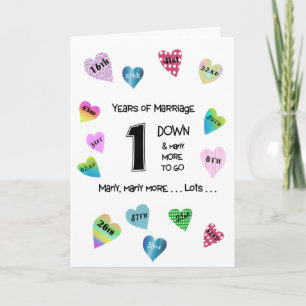 Happy Hearts 1st Anniversary Card