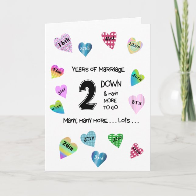Happy Hearts 2nd Anniversary Card (Front)