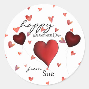 Happy Hearts Custom Valentine's Day Stickers