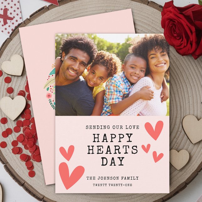 Happy Hearts Day Photo Flat Holiday Card (Happy Hearts Day Photo Flat Holiday Card)