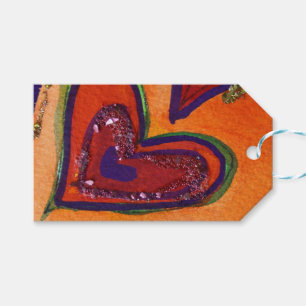 Happy Hearts Love Custom Card Gift Tags