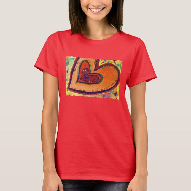Happy Hearts Painting Love Artwork T-Shirt (Front)