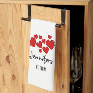 Happy Hearts Valentine Decor Kitchen Towel