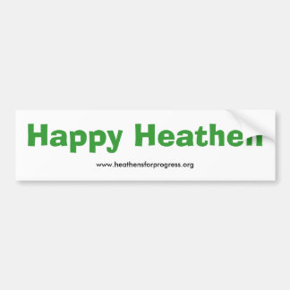 Happy Heathen Bumper Sticker - with web address