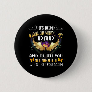 Happy Heavenly Birthday Father In Heaven Memorial  6 Cm Round Badge